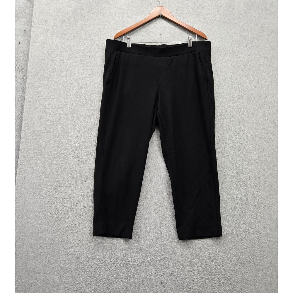 Torrid Women Pants 2 Black Pull On Relaxed High Rise Cropped Ponte 23" Inseam